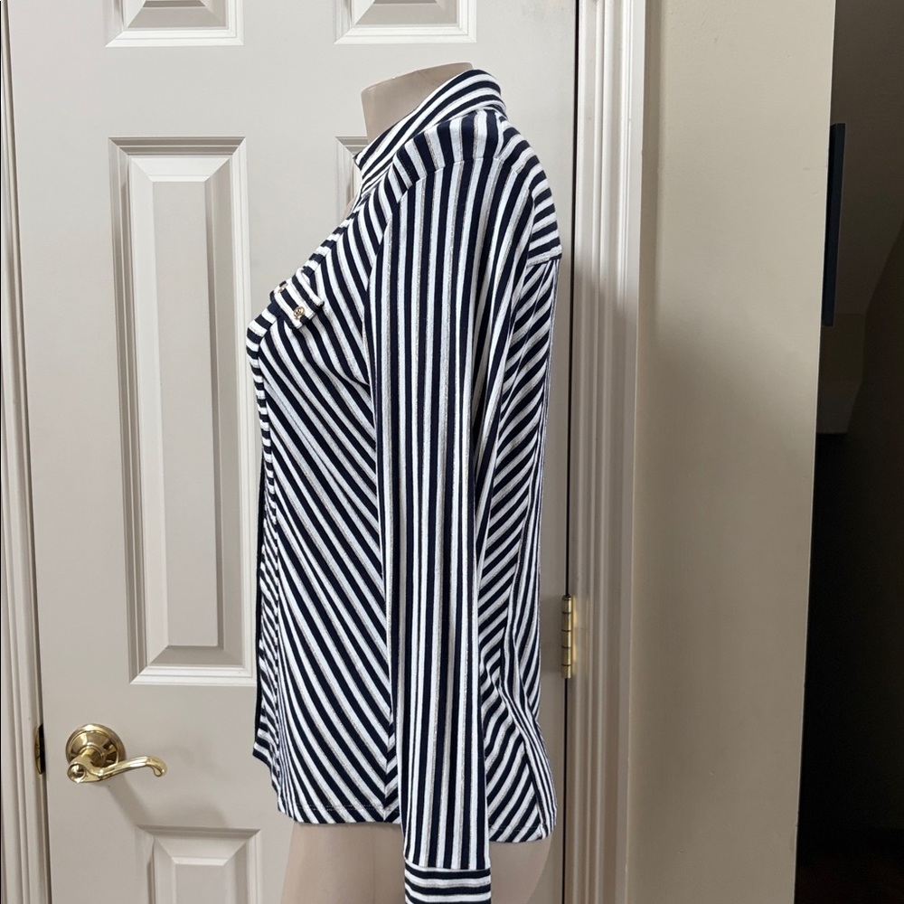 Cache Button Front Collared Shirt, Med - image 5